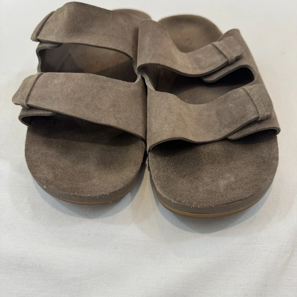 Reef Ojai Two Bar Mens Brown Suede Slide Sandals Size 13 CJ0511 Color Fossil
